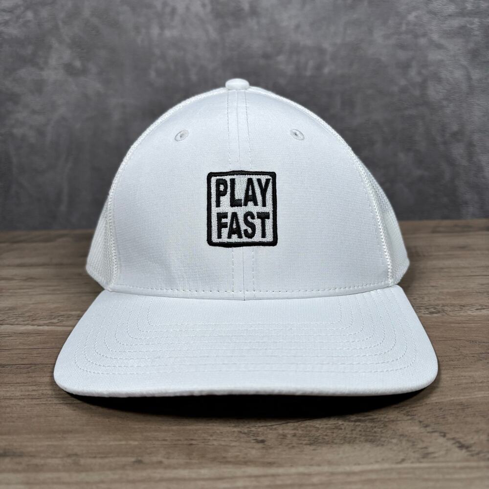 FootJoy Play Fast White Mesh Snapback Trucker Hat Golf Cap